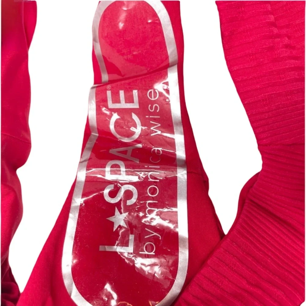 L*Space Ridin' High Ribbed Red Veronica Bikini Bottom NWOT Size M